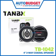 4inch 3-Way Speaker 250W 4" Coaxial Speaker Bass TANBX TB-1042 Car Audio Speaker Kereta 4 inci