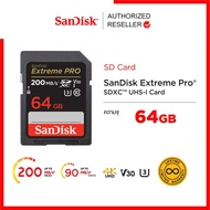 SanDisk Extreme Pro SD Card 64GB ( SDSDXXU-064G-GN4IN ) ความเร็วอ่าน 200MB/s เขียน 90MB/s เมมโมรี่ แซนดิส รับประกัน Synnex lifetime