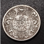 British India King George VI 1/4 Rupee Silver Coin 1940