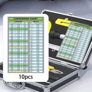 [tenlzsp0bc] 20x Conversion Chart Stickers Measurement Cheat Sheet Decals Inches to mm for Industria