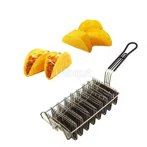 Taco Basket Holds 4 Shells Deep Fryer Taco Holder Baskets Taco Fry with Grip Handle French fries fry