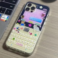 Cute Kitten Keyboard Phone Case Bright Diamond Suitable For iPhone14 Apple 13promax