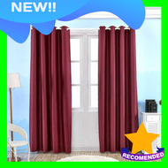 [HOT SALE] Thermal Insulated Solid Grommet Blackout Curtains Drape for Living Room (Wine Red,1Panel,
