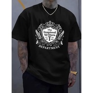 Mens Vintage Graphic Print Crew Neck T-Shirt - Lightweight Summer Tee with The Inspired Writers Desk