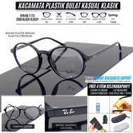 Frame Kacamata Premium Bulat Kasual Klasik Pria Wanita Kacamata Plasti
