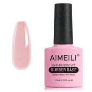 AIMEILI Hema Free Rubber Base Gel For Nails, Soak Off U V LED Clear Sheer Gel Nail Polish, 4 in 1 Na