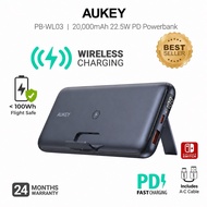 Aukey PB-WL03 20000mAh PD 22.5W Wireless Power Bank (Supports Huawei SCP Fast Charge) (24 Months War