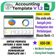 Penyata Untung Rugi, Accounting Template, Simple Accounting Book, Akaun Perniagaan Excel. Easy Edit.