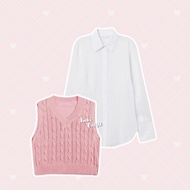 1 Set Outfit Remaja (Kemeja Vest Celana) Oneset Anak Perempuan Korean Style - KK160