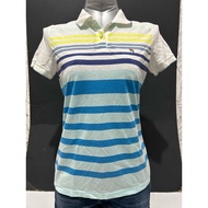 Pre-loved Arnold palmer striped women's polo shirt (with stain)