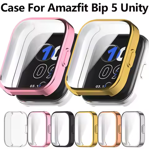 TPU Screen Protector Case For Amazfit Bip 5 Unity Smart Watch Full Coverage Protective Shell for Ama