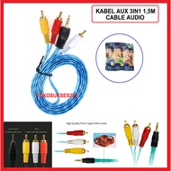 3in1 AUX Cable 1.5 Meters Audio Cable Speaker Connection 3.5mm Aux Jack With 3 RCA Plugs