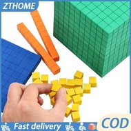 Ten Blocksplete Set Kids Math Plaything Math Plastic Base Ten Set Cube Kids Math Plaything Counting 