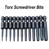 Reliable 50mm Blue Magnetic Torx Screwdriver Bit Set Electric Screwdriver T5 T40