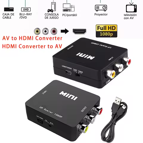 HD 1080P AV to HDMI RCA To HDMI Composite Adapter Converter With USB Cable CVBS AV Adapter For TV PC