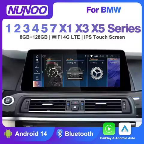 New Style Android 14 Car Radio For BMW 1 2 3 4 5 7 X1 X3 X5 Series E81 E90 F30 F10 F07 F25 E70 Auto 