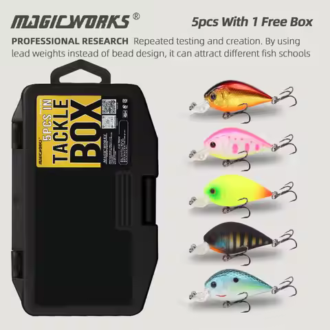Magic Works 5pcs per Set Crankbaits Fishing Lures Freshwater 35mm MR 4.0g Wobblers for Pike Trout Mi