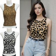 Tiger Print Tank Top Stretch Fabric Self-Tailored From The Factory