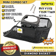 COMBO SET MOTORKU Bakul Kecil with Carpet + Getah + Cup Holder Drink Holder NVX 155 V1/V2 Y15 Y16ZR 
