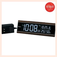 Seiko Clock, table clock, alarm clock, radio-controlled, digital, AC powered, color LCD, C3 series, 03: Teak, body size: 7.3 x 22.2 x 4.4cm DL306B