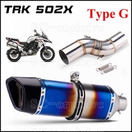 [TXLP] TRK502X Slip-On ตัวเก็บเสียงท่อไอเสียคาร์บอนไฟเบอร์หนีโมโตะดัดแปลงท่อเชื่อมกลางสำหรับ Benelli
