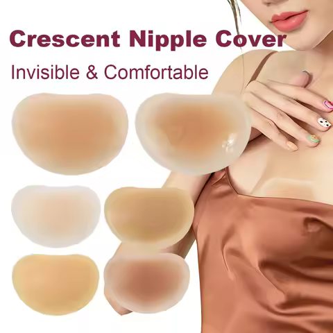 3Pairs Crescent Nipple Cover Sticky Plunge Seamless Invisible Bra Party Silicone Nubra Accessories S