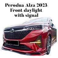 Perodua alza 2022 2023 2024 front bumper drl led daytime daylight cover day lamp fog light foglamp lip bodykit body kit