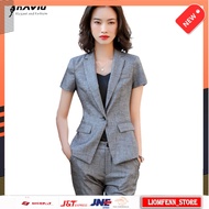 Blazer Sets For Women Premium High-End Professional Pants Suit For Women Summer Fashion Formal Short Sleeve Blazer and Trousers Office Ladies Work Wear