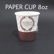 [50 Pcs] Paper Cup 8oz Hot Coffee Cup Premium Motif Coffee 8 oz