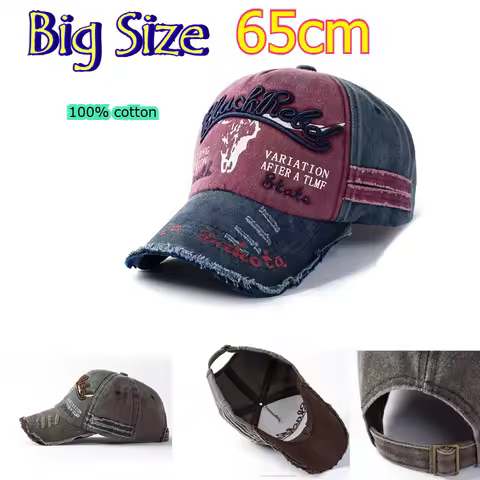 65CM Big Size Baseball Cap Adjustable Washed Sport Hat Unisex XL Large Size Baseball Cap for Men Sum