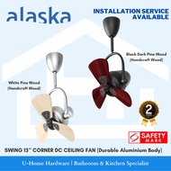 ALASKA SWING 13" Corner DC Ceiling Fan (Durable Aluminium Body) INSTALLATION AVAILABLE