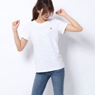 GUESS JEANS 女版 XS號 韓國限定 迷你刺繡徽章LOGO 白色 100%純棉 竹節棉面料 短T T恤