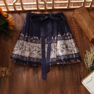 Summer Chinese Style Improved Hanfu Pleated Skirt Short Horse Face Skirt Summer Thin Style Chinese S