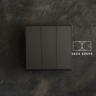 SIMON E6 GREY 3 GANG 1 WAY SWITCH