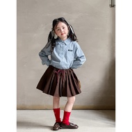 Girls Shirt Long Sleeve Autumn 2025 Children Checked Shirt Jacket Cardigan Baby Clothes DJP3