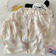 Nữ Mùa Hè Đám Mây Cotton Đồ Ngủ Nữ Tay Ngắn 3 Bộ Hoạt Hình Dễ Thương In Chất Liệu Mỏng Nhà Bộ Đồ Ngủ