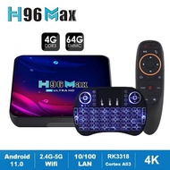 Android TV  H96 MAX V11 Smart Android 11.0 Set Top  4G 64G RK3318 Quad Core 2.4G 5G Dual WiFi Android Media Player