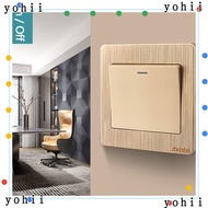 YOHII Wall Switches, Gold 1Way Button Wall Light Switch Panel, Durable Home Accessories with LED Lamp 1/2/3/4 Gang