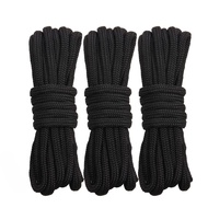 【CW】16 Strands Black Double id Nylon Dockline Dock Line Mooring Boat Rope Anchoring Docking Rope Length 16.5Feet 25Feet 50Feet