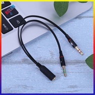 1 Female to 2 3.5mm Male Plug Y Splitter Stereo Mic Audio Adapter Cable