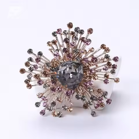 Exaggerated Vintage Crystal Rhinestones Big Brooch Clothing Accessories Big Brooch Pin Clothing Acce
