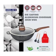 COREL-HC 30cm Kuali Periuk Pan Stone Granite Induction, Granite Ceramic Stone Pan