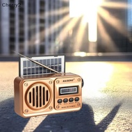 [cherry2] 1 Piece MP3 Playback FM Radio Wireless  Speaker Solar Charging Emergency Power Outage Radi