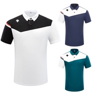 [DESCENTE] Golf Short-Sleeved T-Shirt Men's Summer Sports Polo Shirt Top Clothing Quick-Drying Breathable Jersey