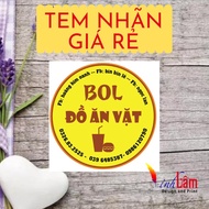 Combo of printing 108 3x3cm paper labels on request