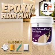 Epoxy Color Sand Floor Paint Waterproof Floor Coating High Gloss Wear Resistant Self Leveling Beige 