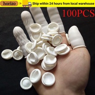 HORIZO 100PCS Finger Cots Disposable Fingertip Protective Latex Rubber Gloves