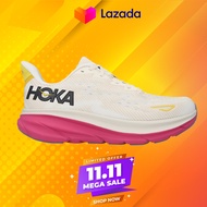 HOKA ONE ONE Clifton 9 Eggnog Blanc De Blanc Regular Size รองเท้าผ้าใบ รุ่น 1127896EBDB สีแดงด้านล่า