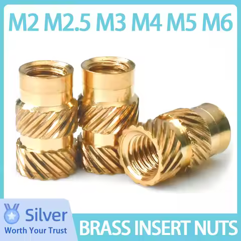M2 M2.5 M3 M4 M5 M6 Brass Insert Nut Hot Melt Knurled Embed Injection Copper Insertnut 3D Print Plas