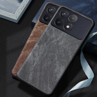 Case for Poco X6 F6 Pro Vintage denim Leather phone cover Luxury coque for poco f6 pro case
